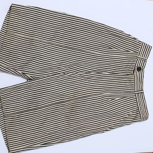 Vintage striped pleated high waisted shorts